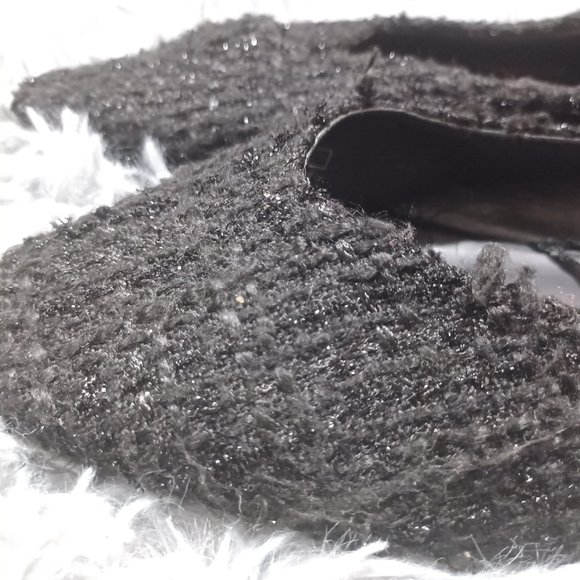 Zara Black Two-Toned Shimmery Pointed Flats Women's Size US 6.5, EU 37 - Picture 4 of 14